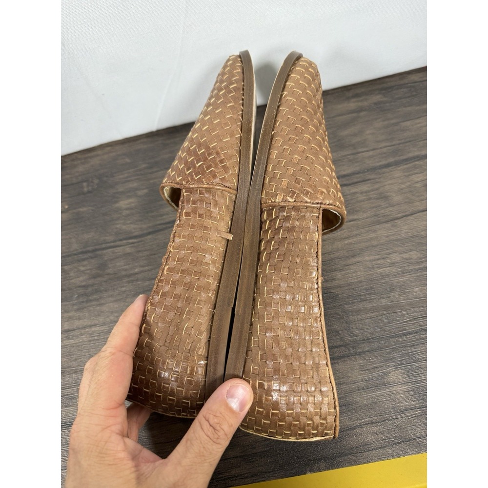 Nisolo Alejandro Shoes Mens Size 10 Brown Woven Leather Loafers Slip On Casual - Picture 7 of 8
